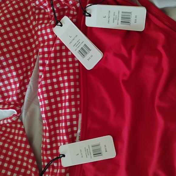 NWT 3 piece 1 red/white checkered top and bottom/red bottom pretty mix match - Picture 5 of 6